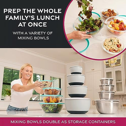 FineDine Stainless Steel Mixing Bowls Set, 6-Piece Metal Bowls | Stainless steel bowls, nesting design saves space, dishwasher safe, prep bowls, baking bowls, cooking bowls - size: 6 Pack