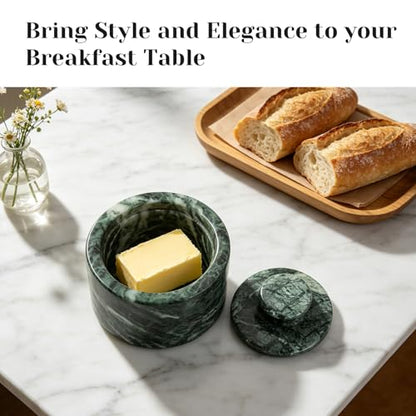 Green Marble Salt Cellar with Lid 3.5", Stone Pepper Container & Spice Jars for Kitchen, Marble Salt and Pepper Holder, Stone Storage Box for Kitchen Counter, Spice Jar (Verde Alpi Green) - color: Verde Alpi Green