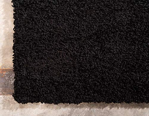 Unique Loom Solid Shag Collection Area Rug (2' x 3' 1" Rectangle, Jet Black) - color: Jet Black, size: 2' x 3'1" (Rectangular)