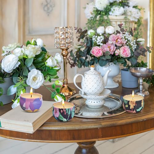 Scented Candles Gifts Set 36 Pack Soy Wax Travel Tin Jar Candles for Home 2.5 OZ for Mom for Christmas, Home Scented Decoration Birthday, Thanksgiving, Mother's Day, Floral Pattern