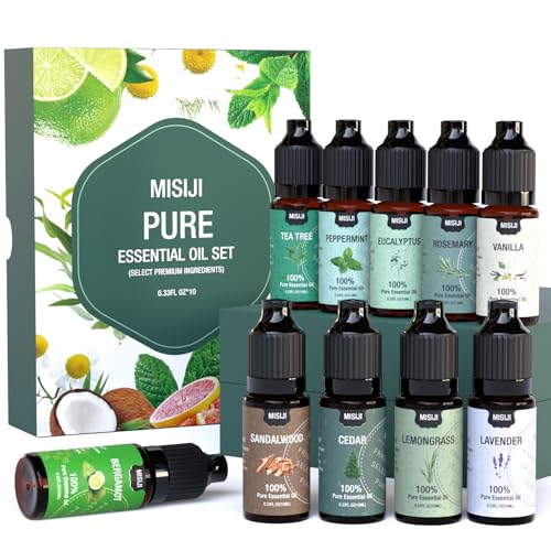 Essential Oils Set-MISIJI Essential Oils for Diffuser for Home,Diffuser Oils Scents for Aromatherapy,Candle&Soap Making,Laundry,Humidifiers 10 Scents Blissful - color: Blissful