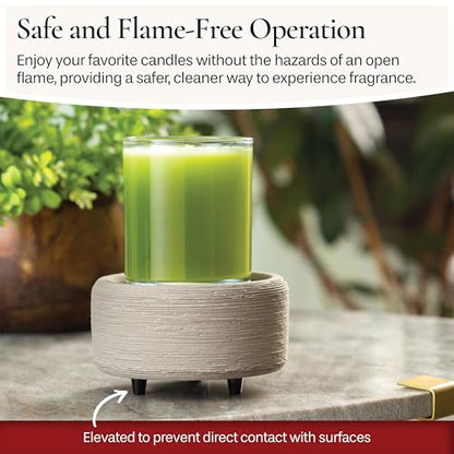 Candle Warmers ETC 2-in-1 Candle and Fragrance Warmer for Warming Scented Candles or Wax Melts and Tarts with to Freshen Room, Gray Texture - style: Gray Texture