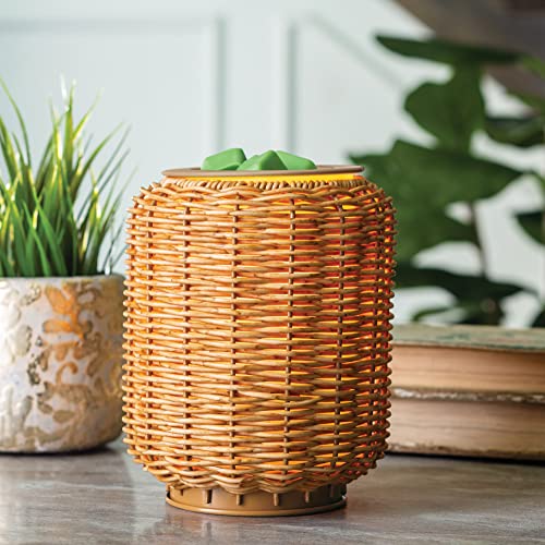 Candle Warmers ETC. Illumination Fragrance Warmer- Light-Up Warmer for Warming Scented Candle Wax Melts and Tarts or to Freshen Room, Wicker Rattan Lantern - size: Wicker Lantern