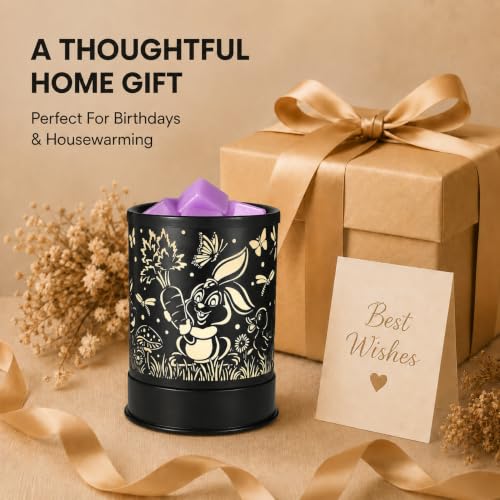 nawaza Wax Melts Warmer Scented Metal 2-in-1 Electric LED Burner Rabbit | Scented candle wax melter, essential oil burner, home office bedroom decor, daily aroma gift - style: Rabbit