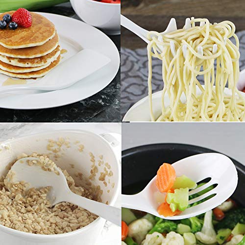 Reston Lloyd 6 Piece Kitchen Utensil Holder for Kitchen Counter, Utensils Crock with Heat Resistant Spoon, Slotted Spoon, Ladle, Spatula BPA Free, White - color: White, size: Utensil Holder Set