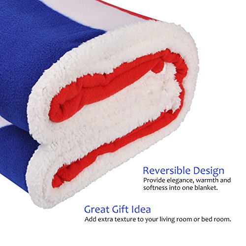 Tirrinia UK Flag Sherpa Throw Blanket, Super Cozy Fleece Plush Throw TV Blankets Reversible for Bed or Couch 50" x 60" | United Kingdom Flag - color: Uk Flag