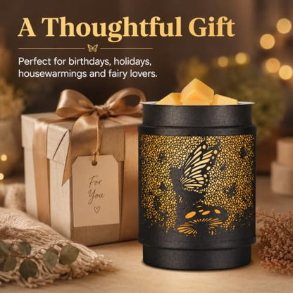 Wax Melt Warmer Metal Wax Warmer for Scented Wax (Flower Fairy) | Electric Fragrance Candle Oil Burner 2 in 1 Wax Melts as Gifts for Moms Grandma Women Girls - style: Flower Fairy