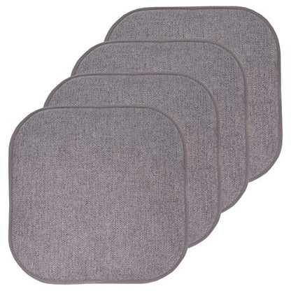 Sweet Home Collection Chair Cushion Memory Foam Pads Honeycomb Pattern Slip Non Skid Rubber Back Rounded Square 16" x 16" Seat Cover, 4 Pack, Alexis Gray/Silver - color: Alexis Gray/Silver, size: 4 Pack