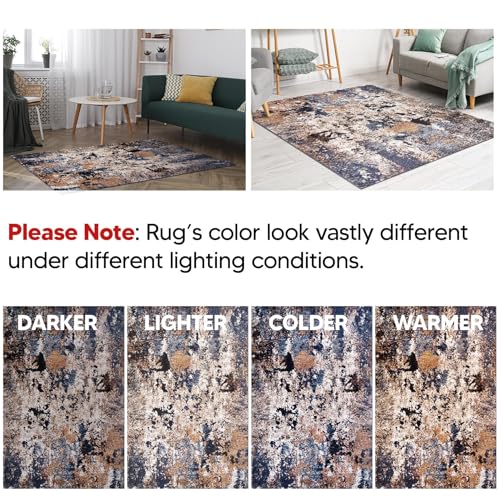 Keen Home Design Abstract Non-Shedding Entryway Rug, Soft Thick Pile, 2x3 | Polypropylene High Pile, Jute Back; Ideal For Bedside, Entryway, Home Office, Nursery - color: Skies Multi, size: 2' x 3' (Rectangular)