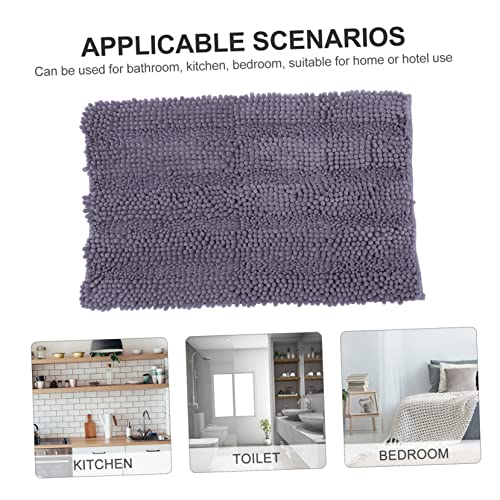 Alipis Chenille Bath Rugs Absorbent Non-Slip Mat Luxury Bathroom Rug for Shower