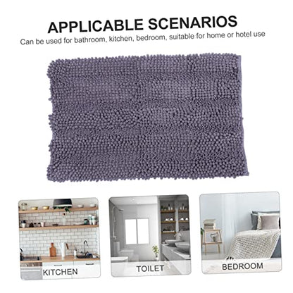 Alipis Chenille Bath Rugs Absorbent Non-Slip Mat Luxury Bathroom Rug for Shower