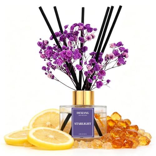 Reed Diffuser Set,3.38 fl oz (100 ml) - Starlight Oil Diffusers with 6 Reed Sticks for Bathroom Shelf Decor - color: Starlight