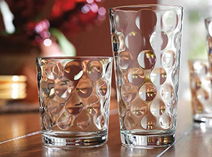 Home Essentials & Beyond Glassware Drinking Glasses Set Of 8 4 Highball (17 oz.) Kitchen Glasses | 4 (13 oz.) Rocks Glass Cups for Water, Juice and Cocktails. - size: 8 Piece Set (4 x 17 oz Highball, 4 x 13 oz Rocks)