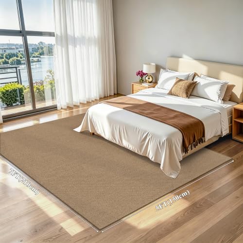 HEBE Cotton Woven Area Rugs for Living Room 5'x7', Washable Bedroom Rug | Non Slip Rubber Backed Cotton Rugs for Dining Room, Neutral Indoor Floor Carpet Throw Rug for Kids Room,Dorm,Office - size: 5' x 7' (Rectangular)