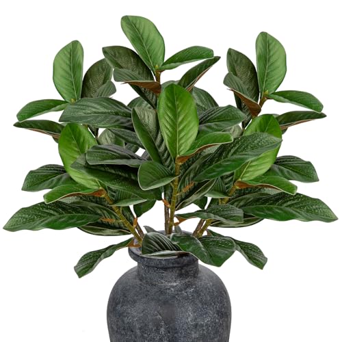 Briful Artificial Magnolia Leaves Stems 3PCS 29.1" Faux Magnolia Branches Fake Greenery Stems for Tall Vase Floral Arrangement Wedding Bouquet Centerpiece Rustic Home Decoration - color: Green
