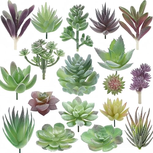 Artificial Succulent Plants, 18 Pack Realistic Succulent Plants, Unpotted Faux Succulent for DIY Crafting Floral Wall Garden Arrangement Home Office Decoration (Style B18) - color: Style B18