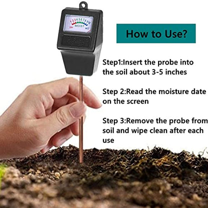 Soil Moisture Meter,Plant Hygrometer Moisture Sensor Plant Water Monitor for Potted Plants,Garden,Farm, Lawn(No Battery Needed)-Black - color: Black