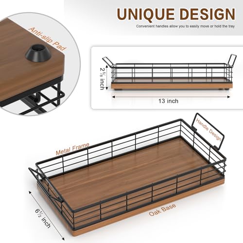 Toilet Paper Basket, 13" Bathroom Toilet Tank Basket with Handles Walnut | Bathroom Basket, Back of Toilet Basket, Toilet Tank Tray, Toilet Organizer for Toilet Paper Storage, Toiletries & Essentials - color: Walnut