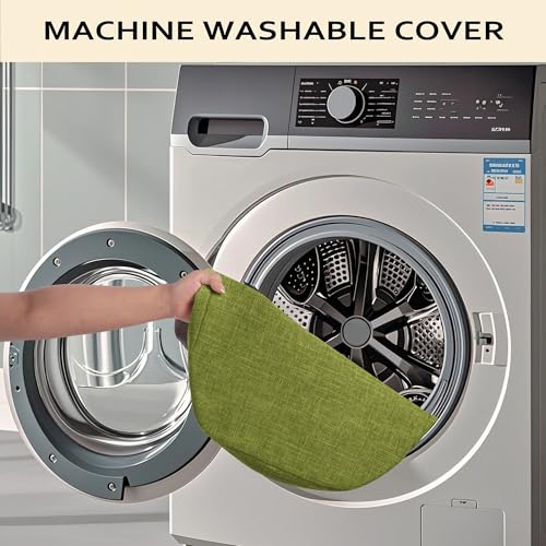 ELFJOY Non-Slip Chair Cushions for Dining Chairs Green 16.7"x16" | 4 Pack, with Ties and Washable Cover, U Shape, Breathable Fabric, for Kitchen Dining Office Folding Chairs，Comfortable - color: Green