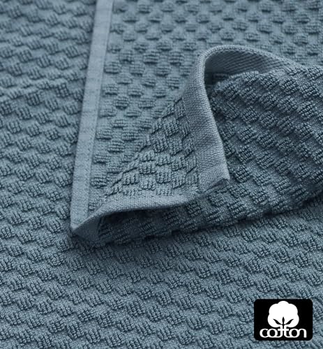 COTTON CRAFT Amazing Kitchen Towel - 12 Pack 100% Cotton Waffle Terry Towel | Blue - 16x28 inch Euro Café Waffle Weave Dish Towels - Soft Absorbent Quick Dry Low Lint Reusable Pantry Bar Cleaning Cloth - color: Blue, size: 12 Pack