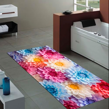 Non-Skid Low Pile Sponge Foam Door Entry Rug for Bathroom Mat,Separate Tub Shower Skid Proof Rugs, Home 3D Optical Illusion Rug Non Slip Bath Mats Welcome Mat 47 x 17.5 inches - color: Multi11