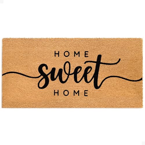 Door Mat - Welcome Mat for Front Door with Non-Slip Backing - Durable Coir Doormat - Perfect for Outside Entrance and Entryway Matt - Outdoor/Indoor - Sweet Home - 24" x 48" - color: Sweet Home, size: 2' x 4' (Rectangular)