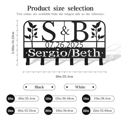 Custom Metal Key Holder, Personalized Key Holder Wall Mount with，Name Background Letter Theme, Ideal Keys Holder On Wall, Suitable for Living Room, Entrance, Kitchen(530) - color: Branches