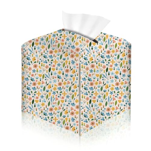 Floral Tissue Box Cover, Tissue Box Holder for Home, Bedroom 5x5IN - color: Flower 384