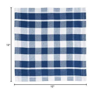 LANE LINEN 100% Cotton Kitchen Dish Cloths, Ultra Soft Absorbent Quick Drying Dish Towels, Multiweave Wash Cloths Dish Towel Sets, 12x12 Inches, 12 Pack - Navy - color: 14: Navy, size: 12"x12" - 12 Pack