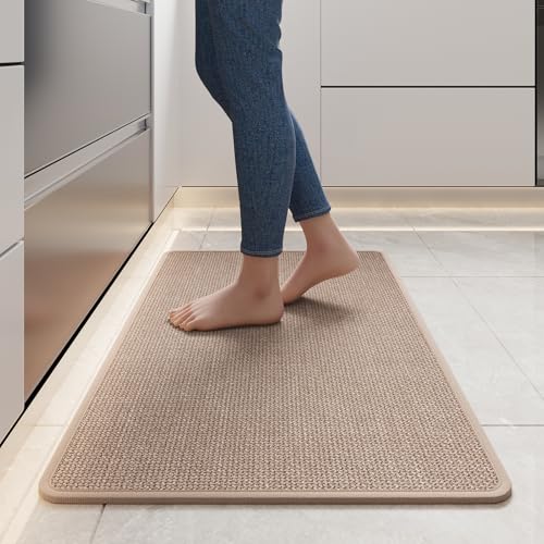 Kitchen Rugs Kitchen Mats for Floor Non Slip Washable Brown 17"x30" | Super Absorbent Woven Rubber Backing Washable Kitchen Floor Mat Sink Mat Runner Rugs Front of Sink, Easy Clean - color: A- Brown, size: 17"x30"
