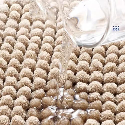 Chenilles Absorbent Bath Mat Rug Floor Carpet for Bathroom and Entryway with Nonslip Backing, Quick Drying Easy to - color: Blue 50cmx80cm