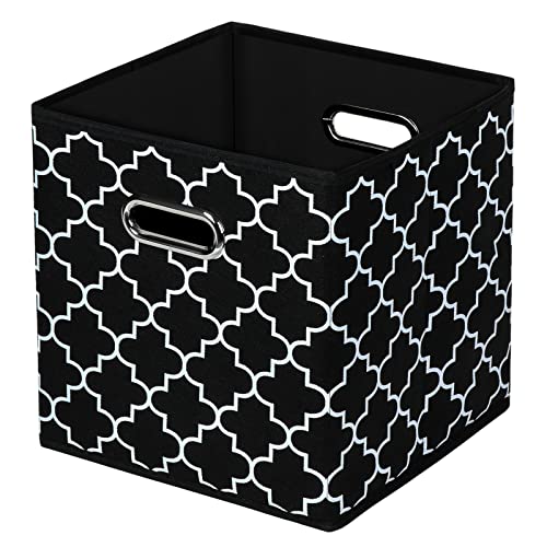 Black Foldable Storage Cubes Bins , Fabric Storage Box Cubes Organizer Baskets with Dual Handles for Home Organizer Black Light - color: Black Light, size: 1 Pack