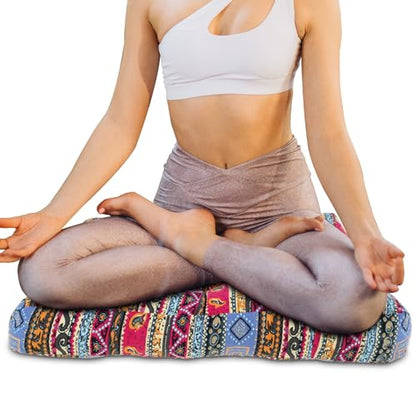 Meditation Floor Pillow, Bohemian Meditation Cushion Meditation Mat, Large Pillows Seating for Adults, Tufted Corduroy Floor Cushion Indian Floor Pillows for Tatami Living Room