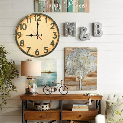Speckled Beige Minimalist Wooden Wall Clock (25cm×25cm)