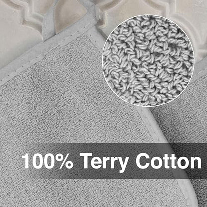 RITZ Terry Potholder & Hot Pad: Unparalleled Heat Resistant, Durable 100% Cotton – Ergonomically Designed for Optimal Grip – Easy-Care Machine Washable – 2-Pack, Titanium - color: Titanium Grey, size: 2-Pack
