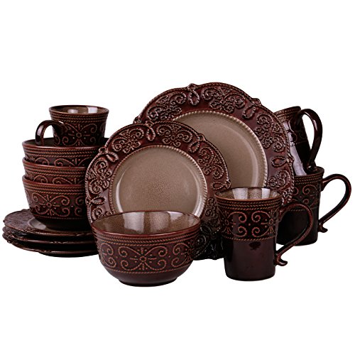 Elama’s Salia 16 Piece Stoneware Dinnerware Set - color: Salia