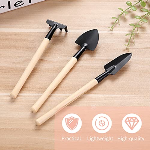 Kavolet Mini Garden Planting Tool Set Highquality Brush Rake Shovels Bonsai Trees Suitable for Small Pots