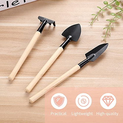 Kavolet Mini Garden Planting Tool Set Highquality Brush Rake Shovels Bonsai Trees Suitable for Small Pots
