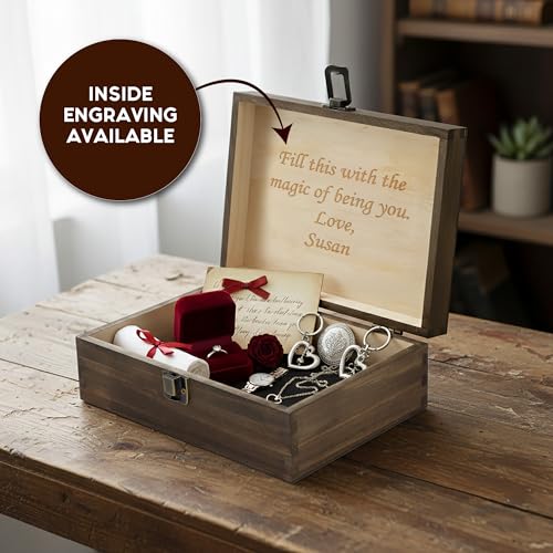 Personalized Wooden Keepsake Box – Custom Engraved Split Monogram Memory Box with Name & Date, Elegant Storage Chest Gift for Special Occasions - style: 8. Split Monograms