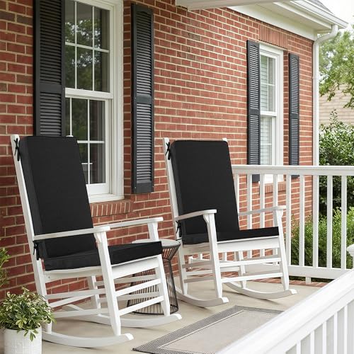 Outdoor Chair Cushions 20x20 Inch, Set of 4, Black | Water Resistant, Fade Resistant, Patio Furniture Lawn Dining Seat Replacement with High Back, Removable Cover with Zipper - color: Black, size: 20" x 20" 4 Pack
