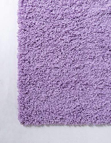 Unique Loom Solid Shag Collection Area Rug (2' x 3' 1" Rectangle, Lilac) - color: Lilac, size: 2' x 3'1" (Rectangular)