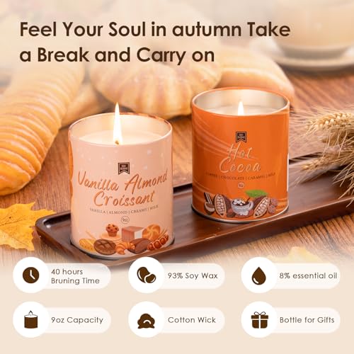 6Pack/54oz Non-Toxic Scented Candle Set, Fall Winter Candles, Decorative Holiday Candles for Women Men, 9oz Apple/Cinnamon/Pumpkin/Vinilla/Cocoa/Maple Soy Christmas Scented Candle for Holiday Gifts - size: 6 Pack 9oz