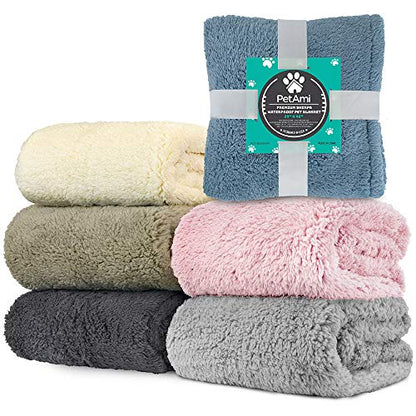 PetAmi Fluffy Sherpa Waterproof Dog Blanket for Medium Pet Cat 29x40, Blue - color: Dusty Blue, size: Medium (29x40)