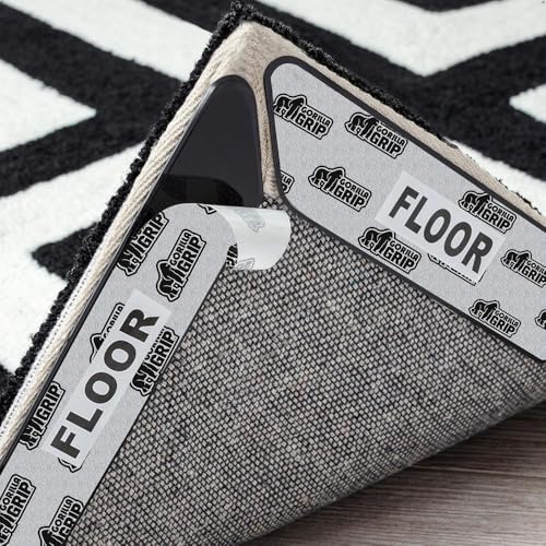 GORILLA GRIP® Rug Grippers, Extra Long Reusable Double-Sided Adhesives Pads Keep Area Rugs Corners Flat, Grips Hardwood, Tile and Laminate Floors, Renter Friendly, Holds Down Carpet in Place, 8 Pcs