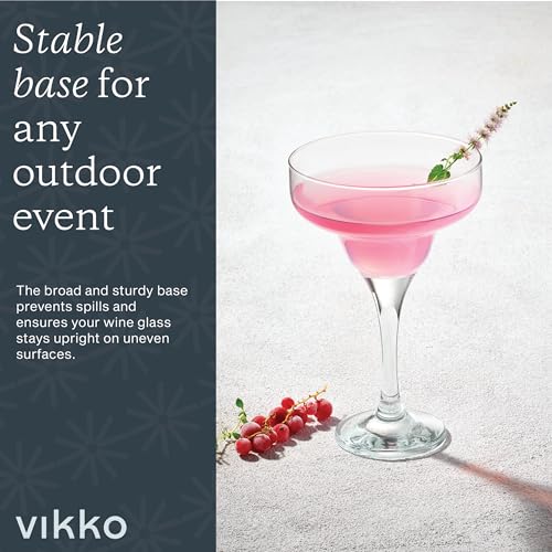 Vikko Margarita Glasses Set of 6, 10 Ounce, Crystal Clear Margarita Glass, Cosmopolitan Glassware for Margaritas, Frozen Drinks, Pina Coladas and Cocktails, Margarita Cups