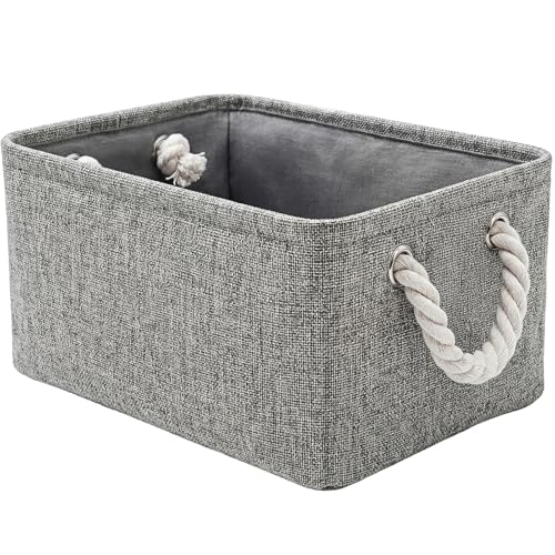 Storage Bins for Shelves - 11.8x7.9x5.2 inch Grey Small Storage Baskets for Organizing, Fabric Storage Cubes Closet Organizer for Home Nursery Gift Decorative (Gray) - color: Grey, size: Small -11.8Lx7.9Wx5.2H