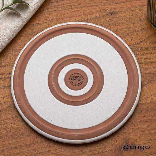 Sango 16-Piece Boho Farmhouse Stoneware Dinnerware Set for 4, Semi-Matte White Plates and Bowls Sets with Rustic Speckled Glaze, Ceramic Dish Set, Modern Dishes, Microwave & Dishwasher Safe, Kaya - color: White