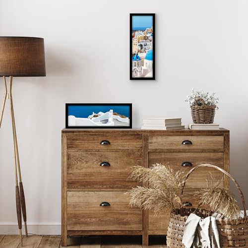 Americanflat 5x15 Picture Frame - Engineered Wood - Black | Shatter-resistant glass, wall or tabletop display with included easel, sawtooth hangers included - color: Black, size: 5x15