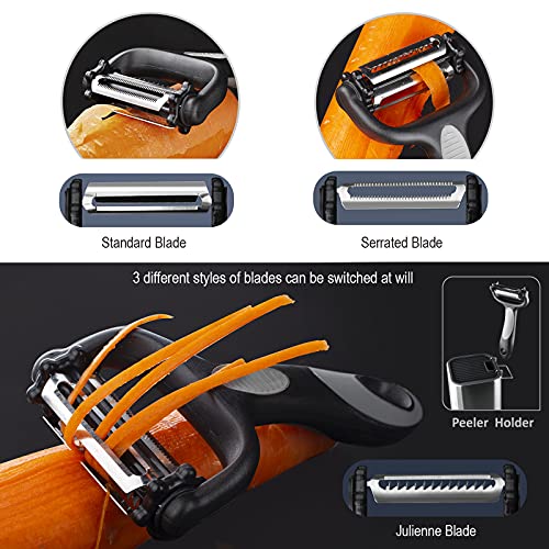 Knife Set,10-Piece Stainless Steel Kitchen Knife Set with Block,Black | Compact Small Countertop Holder,Pro-Sharpened Stainless Steel Chef Knives, Space Saving Knife Set for RV & Apartment - color: BK