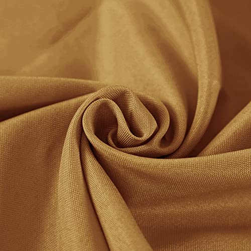 Fokitut 2 Pack Waterproof Round Tablecloth, 60 Inch, Stain Resistant and Wrinkle Polyester Table Cloth, Fabric Table Cover for Kitchen Dining, Wedding, Party, Holiday Dinner-Gold - color: Gold, size: Round-60''-2pack